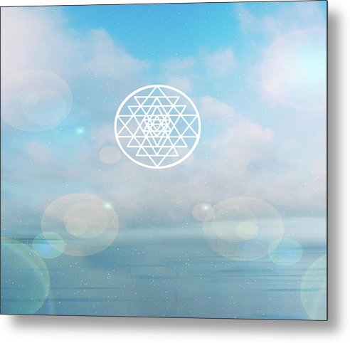 Mystical Sri Yantra for the attainment of wealth  success and th - Metal Print