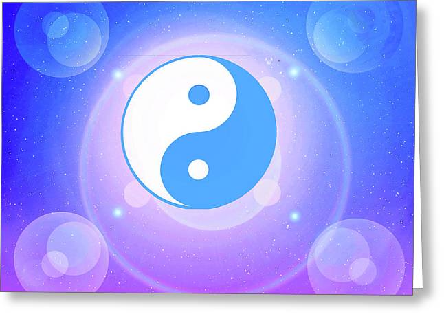 Chi energy as illustrated with the ying yang symbol  - Greeting Card