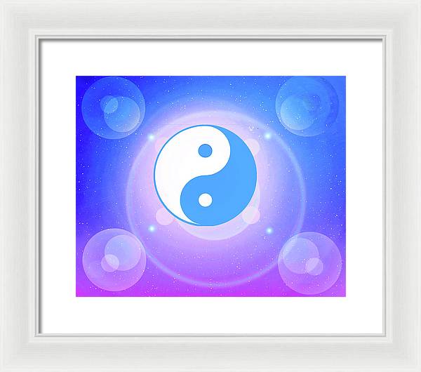 Chi energy as illustrated with the ying yang symbol  - Framed Print
