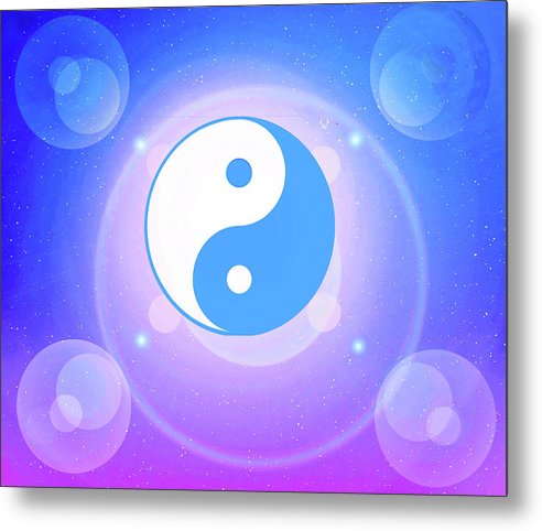 Chi energy as illustrated with the ying yang symbol  - Metal Print