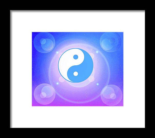 Chi energy as illustrated with the ying yang symbol  - Framed Print