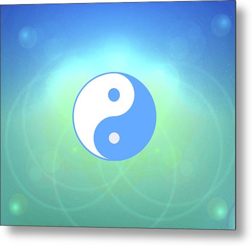 Chi energy as illustrated with the ying yang symbol  - Metal Print