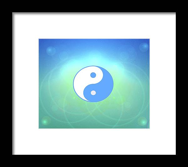 Chi energy as illustrated with the ying yang symbol  - Framed Print