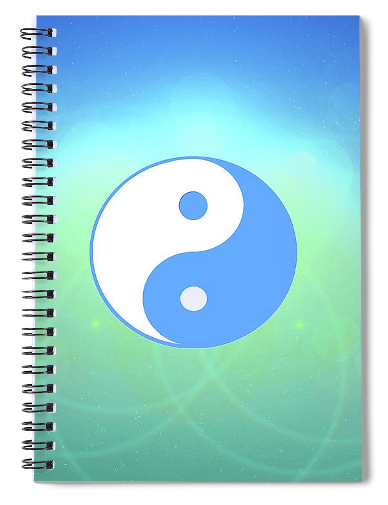 Chi energy as illustrated with the ying yang symbol  - Spiral Notebook
