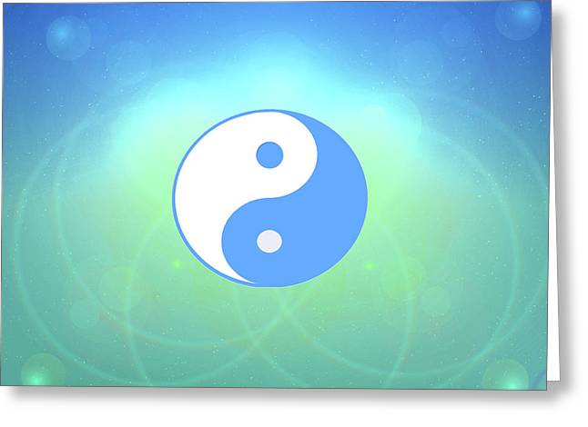 Chi energy as illustrated with the ying yang symbol  - Greeting Card