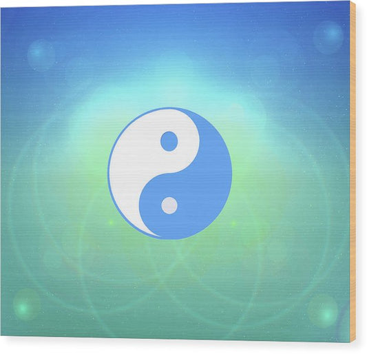 Chi energy as illustrated with the ying yang symbol  - Wood Print