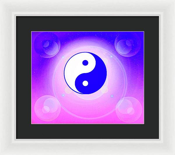 Chi energy as illustrated with the ying yang symbol  - Framed Print