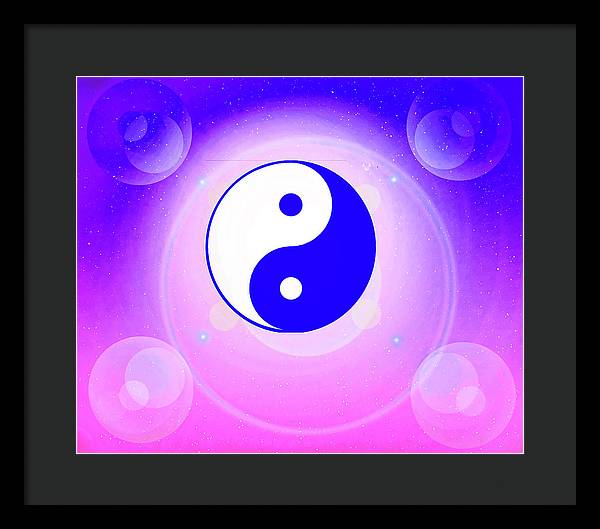 Chi energy as illustrated with the ying yang symbol  - Framed Print