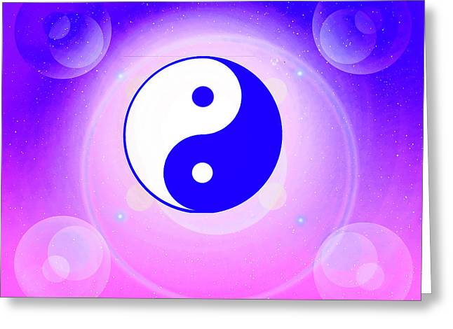 Chi energy as illustrated with the ying yang symbol  - Greeting Card