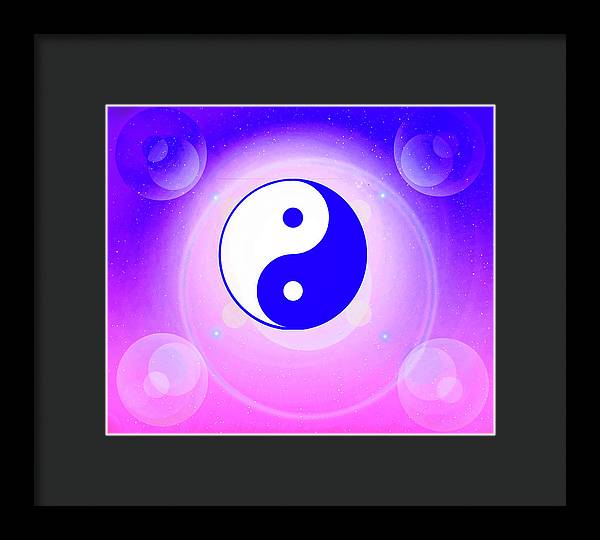 Chi energy as illustrated with the ying yang symbol  - Framed Print