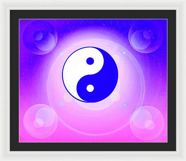 Chi energy as illustrated with the ying yang symbol  - Framed Print