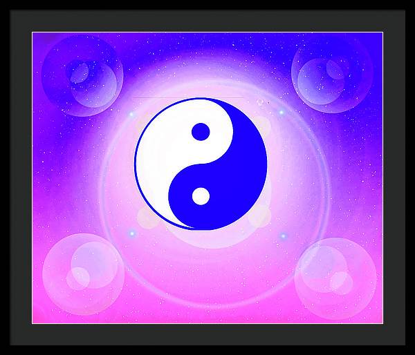 Chi energy as illustrated with the ying yang symbol  - Framed Print