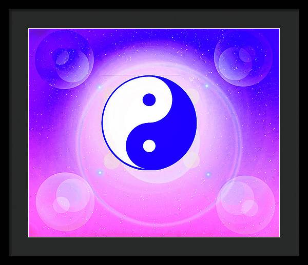 Chi energy as illustrated with the ying yang symbol  - Framed Print