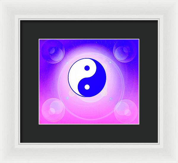 Chi energy as illustrated with the ying yang symbol  - Framed Print