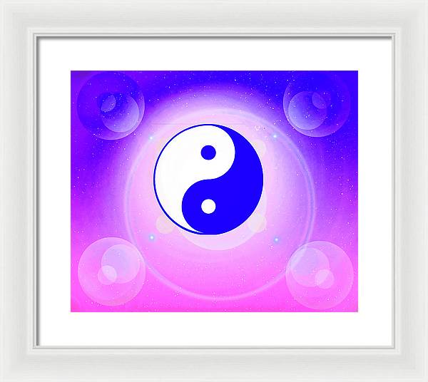 Chi energy as illustrated with the ying yang symbol  - Framed Print