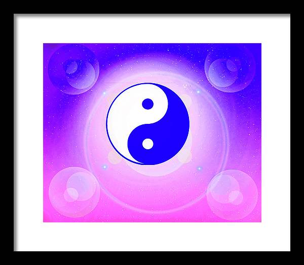 Chi energy as illustrated with the ying yang symbol  - Framed Print