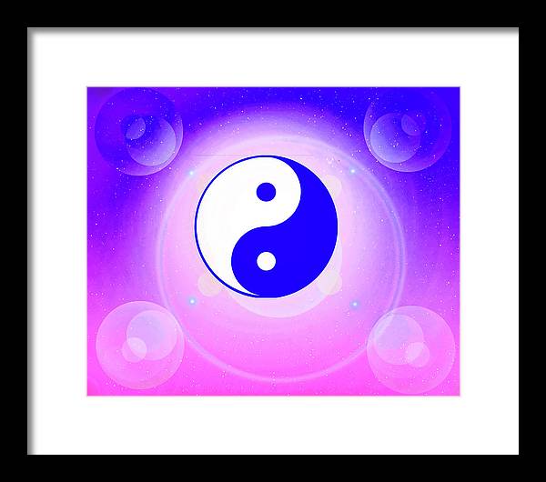 Chi energy as illustrated with the ying yang symbol  - Framed Print