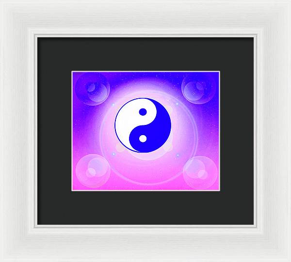 Chi energy as illustrated with the ying yang symbol  - Framed Print