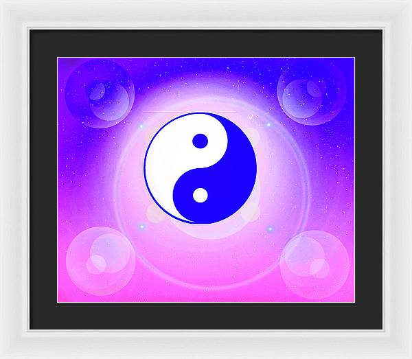 Chi energy as illustrated with the ying yang symbol  - Framed Print