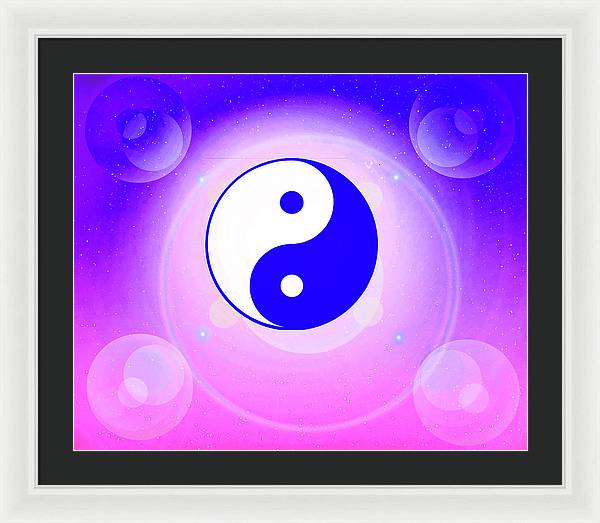 Chi energy as illustrated with the ying yang symbol  - Framed Print