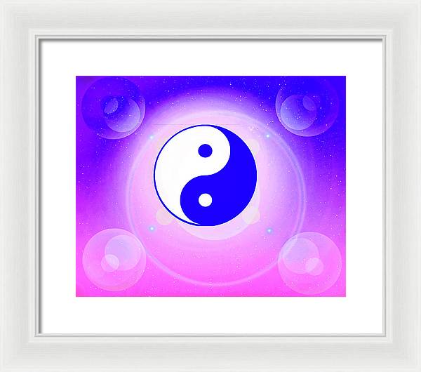 Chi energy as illustrated with the ying yang symbol  - Framed Print