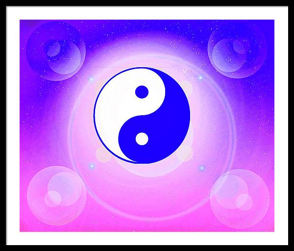 Chi energy as illustrated with the ying yang symbol  - Framed Print