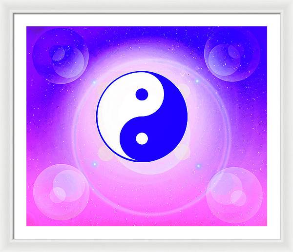 Chi energy as illustrated with the ying yang symbol  - Framed Print