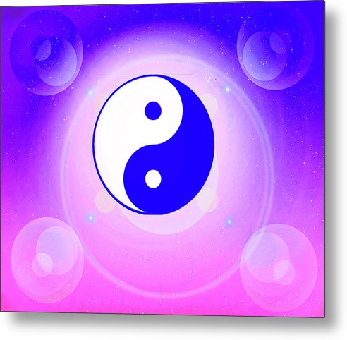Chi energy as illustrated with the ying yang symbol  - Metal Print