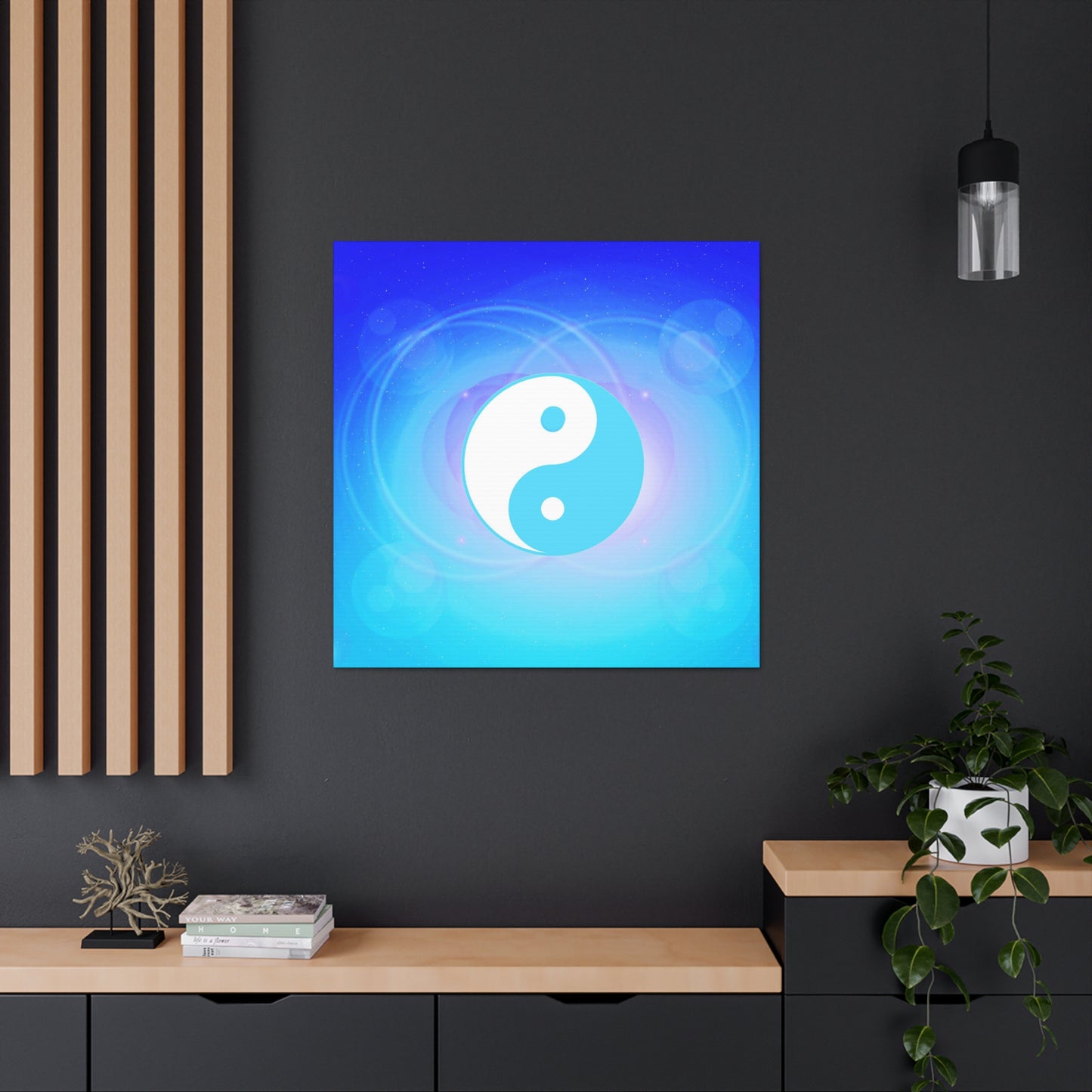 Yin Yang in Blue and Teal