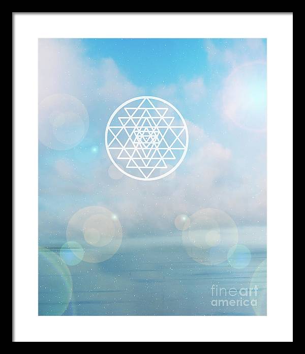 Mystical Sri Yantra for the attainment of wealth  success and th - Framed Print