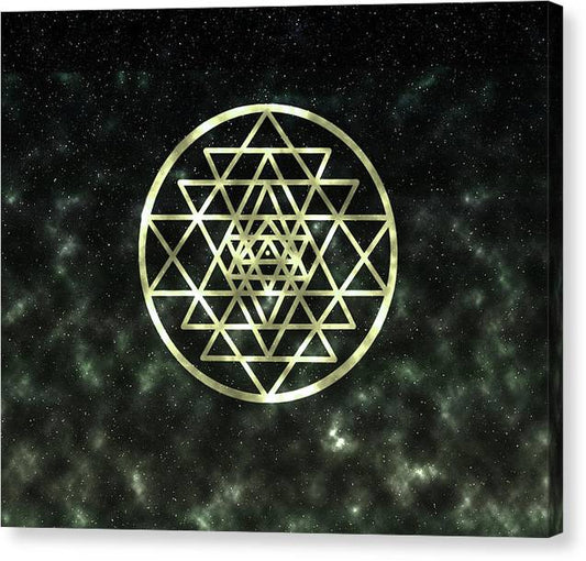 Sri Yantra in Gold - Canvas Print