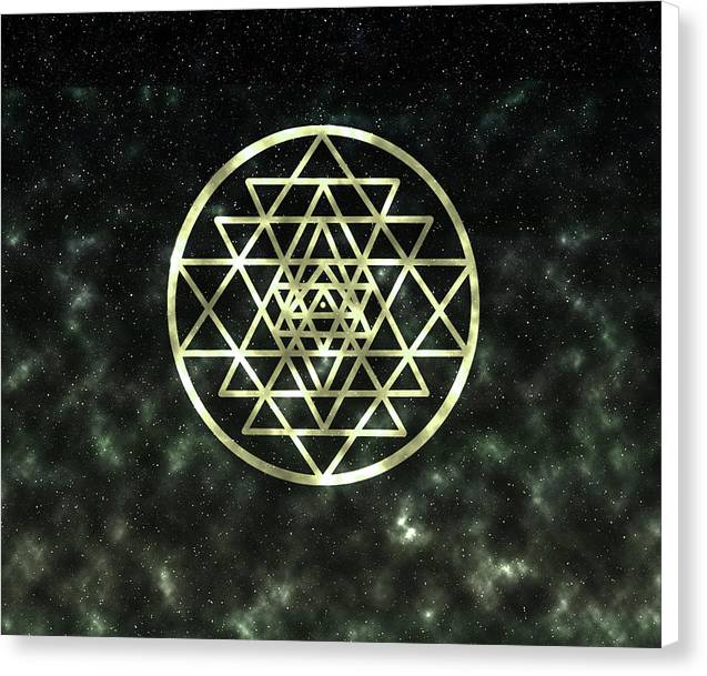 Sri Yantra in Gold - Canvas Print