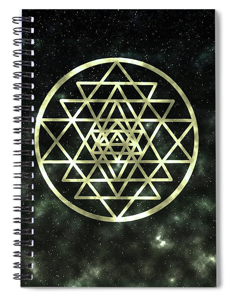 Sri Yantra in Gold - Spiral Notebook