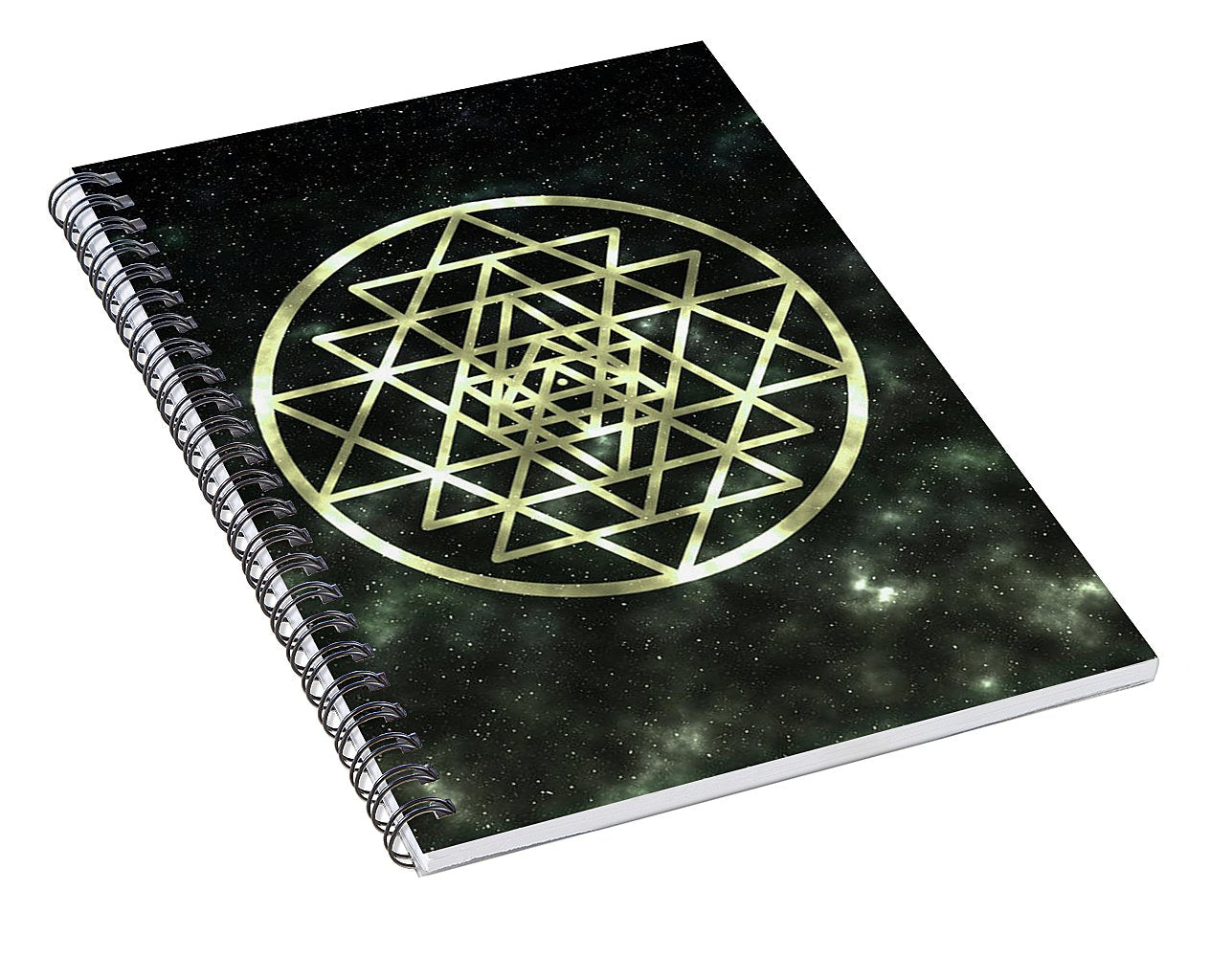 Sri Yantra in Gold - Spiral Notebook